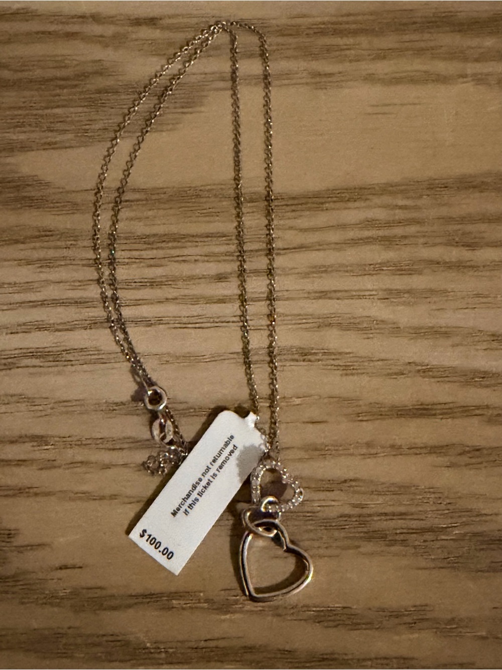Sterling Silver Heart Pendant Necklace - Silver